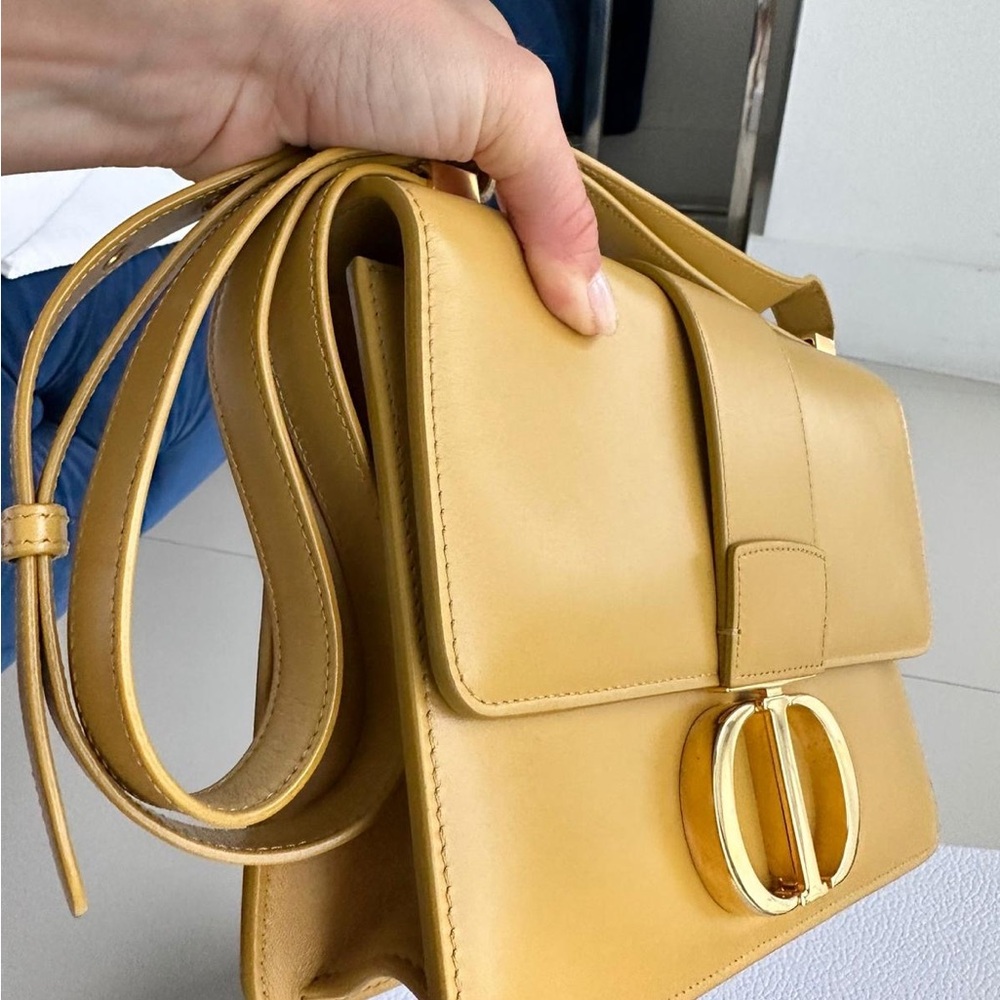 Dior Yellow Shoulder Bag with Gold Accents